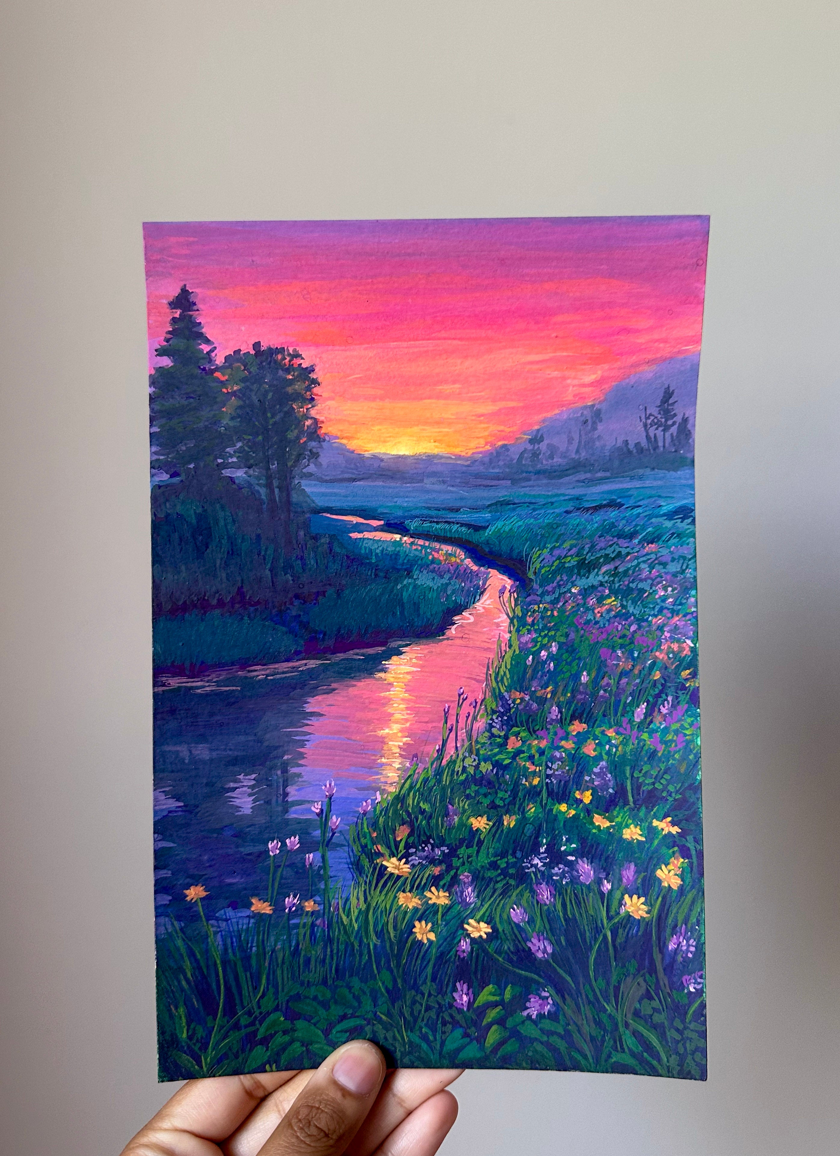 Sunset River Scene Print