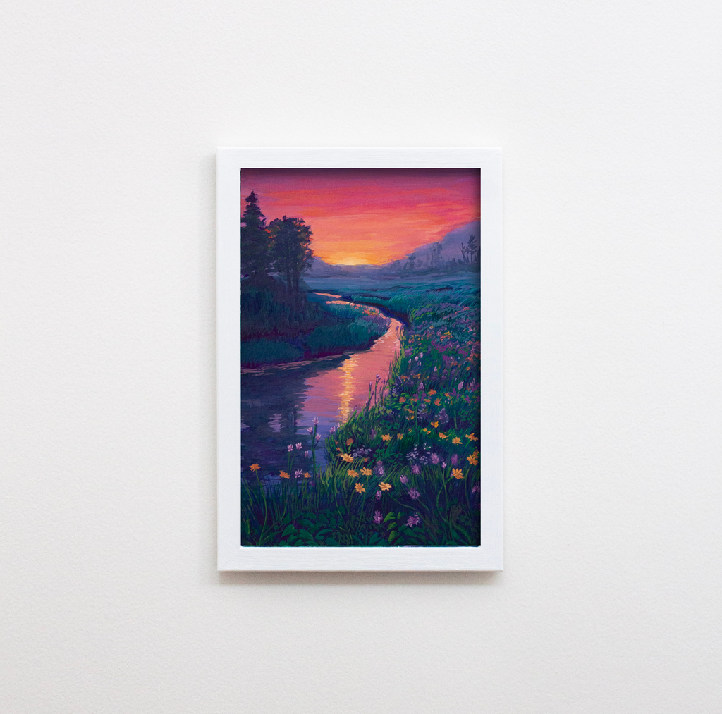 Sunset River Scene Print